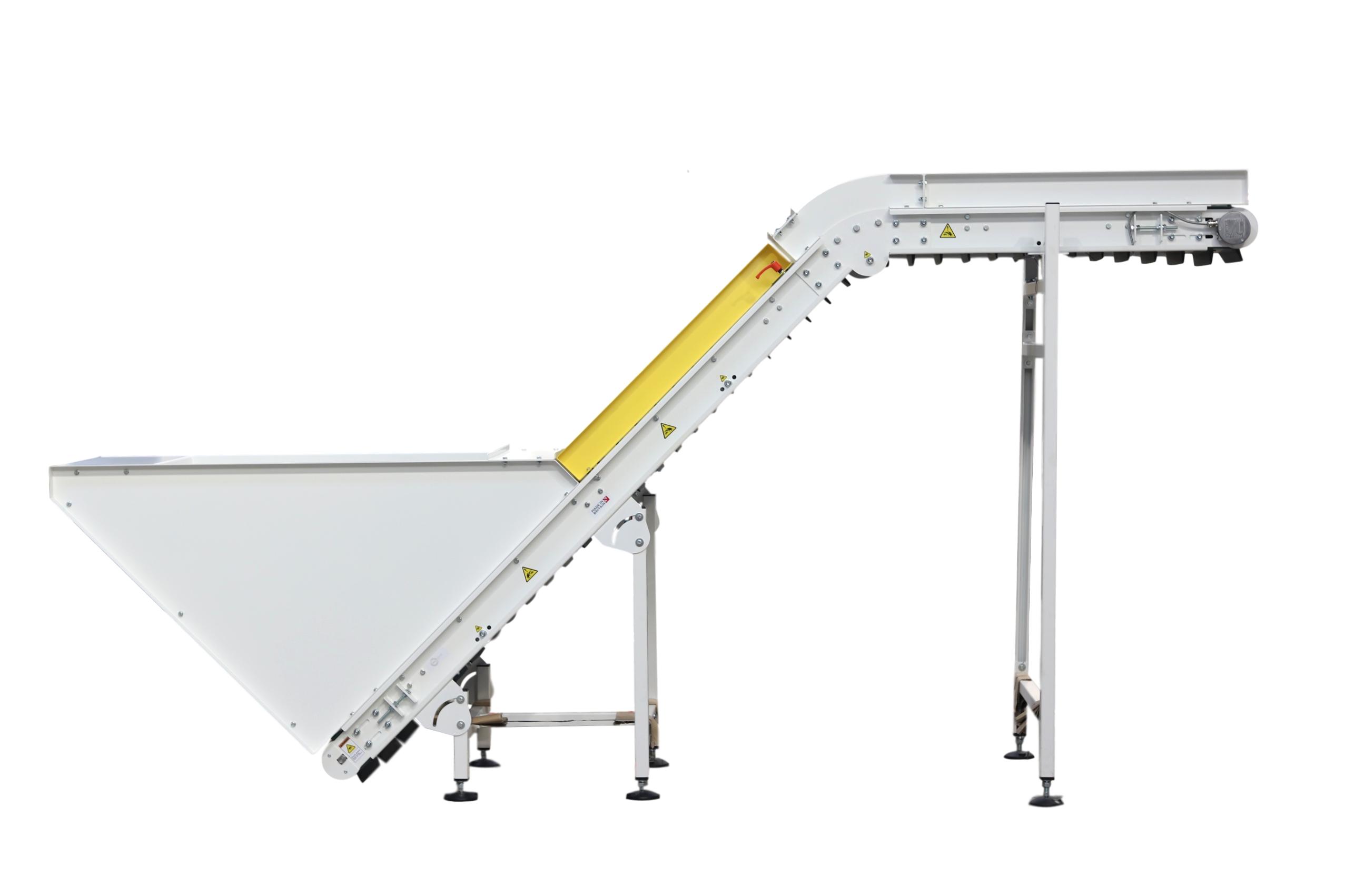 Inclined Elevator Conveyor Incline Belt Conveyor with Flights Cleated Belt Incline Nose Over