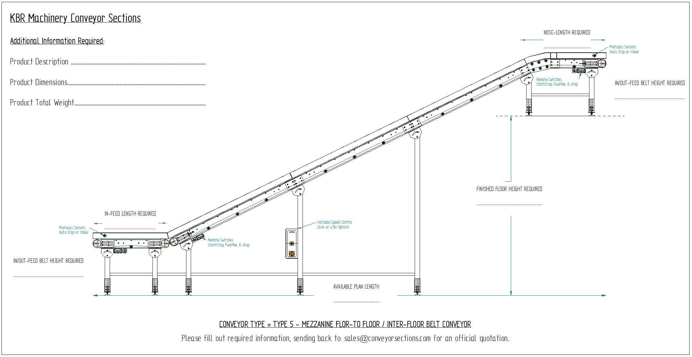 Mezzanine Conveyor Interfloor Conveyor Floor Conveyor Floor to Floor Incline Conveyor Drawing